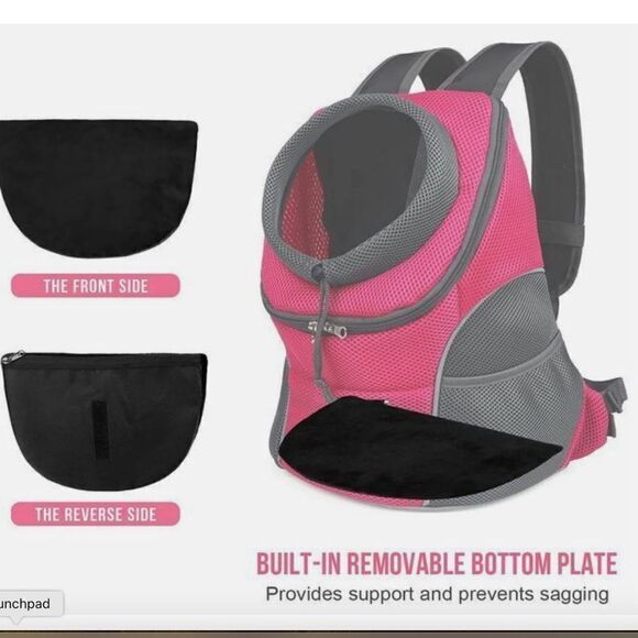 WOYYHO Dog Pet Carrier Backpack Mesh Breathable Head-Out-Pink-Large (3 in Stock) - Picture 7 of 16